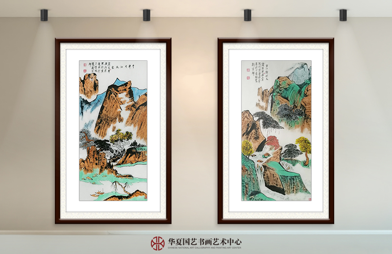 左  刘宁辉作品《千寻川江流云》规格：68X138cm  右  刘宁辉作品《空山新雨后》规格：68X138cm.jpg