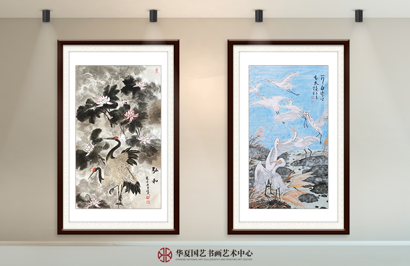 左  张传武作品《弘和》  右  张传武作品《一行白鹭上青天》.jpg
