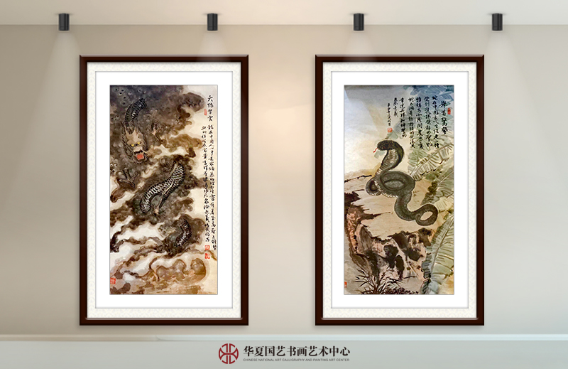 左 张传武作品《十二生肖—龙》  右  张传武作品《十二生肖—蛇》.jpg