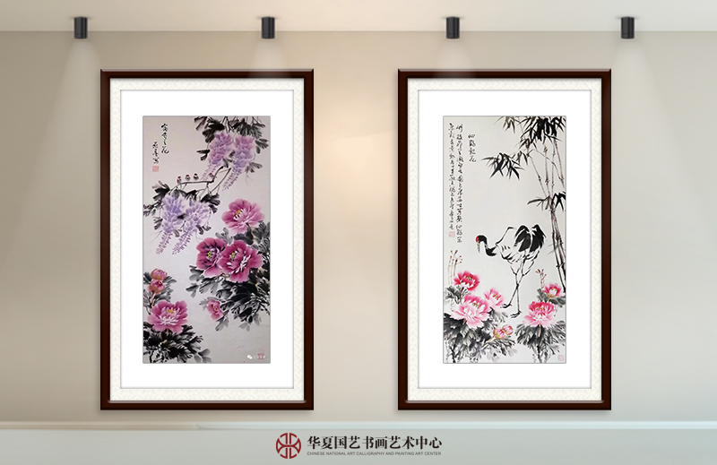 左  辛景春作品《富贵之花》  右  辛景春作品《仙鹤观花》.jpg
