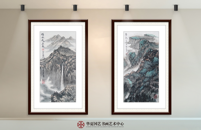 左  刘开豪作品《福水天上来》  右  刘开豪作品《春色》.jpg