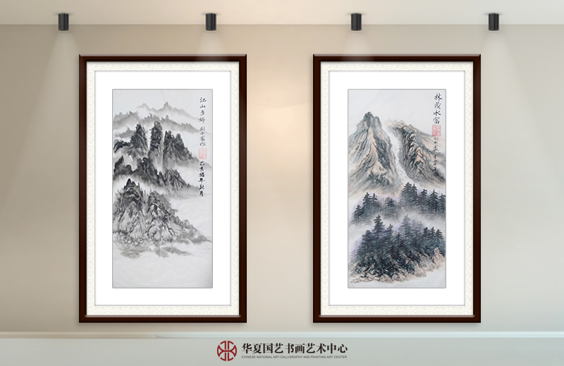 左  刘开豪作品《江山多娇》  右  刘开豪作品《林茂水富》.jpg