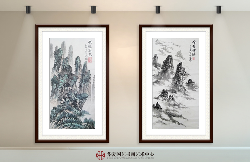 左  刘开豪作品《武陵春色》  右  刘开豪作品《峰起云涌》.jpg