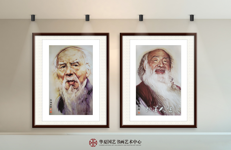 张松柏作品2《张大千》-张松柏作品1《齐白石》.jpg