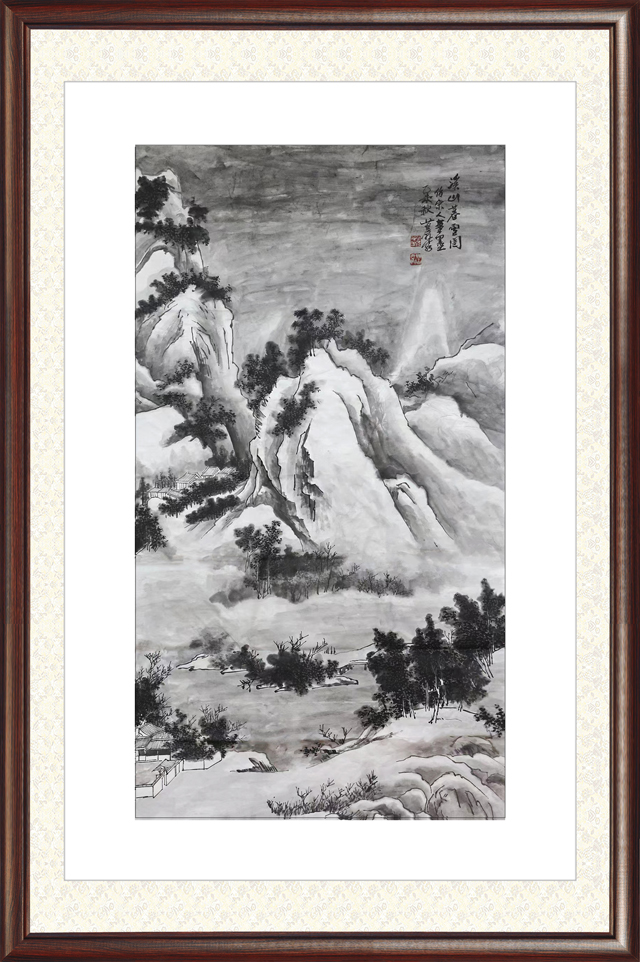 孔苦奔作品7《溪山暮雪图》.jpg