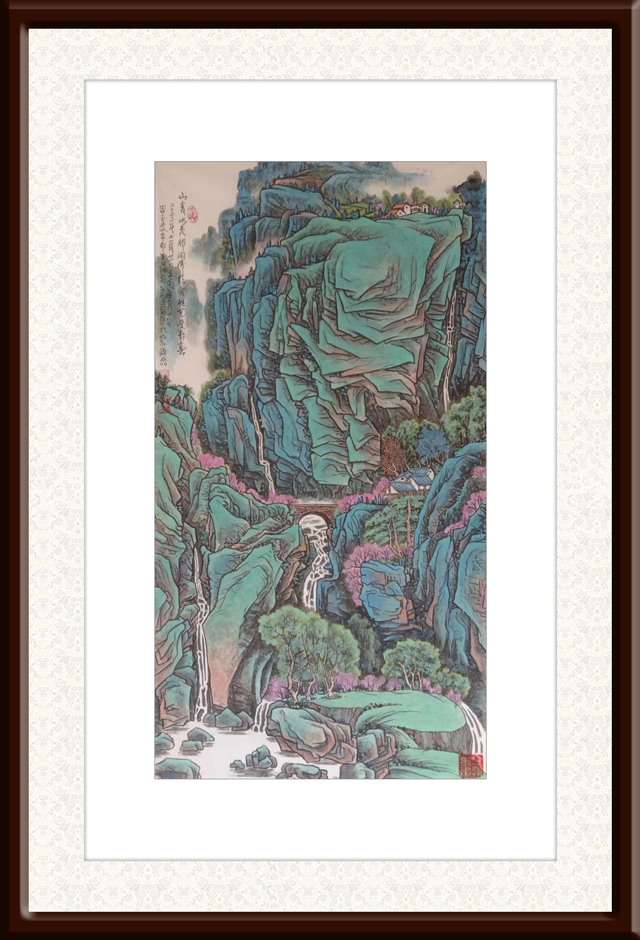 李金庆作品2《山青水秀都润泽-农舍桃花是长春》.jpg