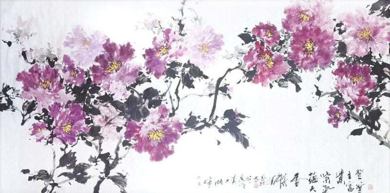 谷凤羽作品5《紫气蕴天香》--规格：97×180cm.jpg