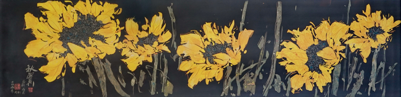 谷凤羽作品6《秋实》建水紫陶陶板画--规格：40×135cm.jpg