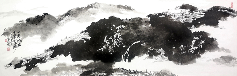 谷凤羽作品7《一方水土，十里云海》--规格：40×140cm.jpg