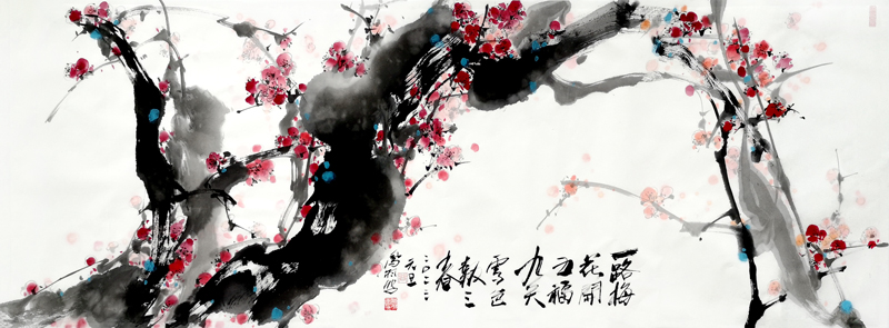 谷凤羽作品8《九天雪色報三春》--规格：54×188cm.jpg