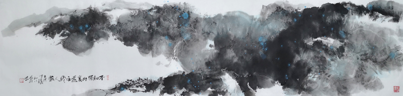 谷凤羽作品9《不知深山里，还住几人家》--规格：49×180cm.jpg