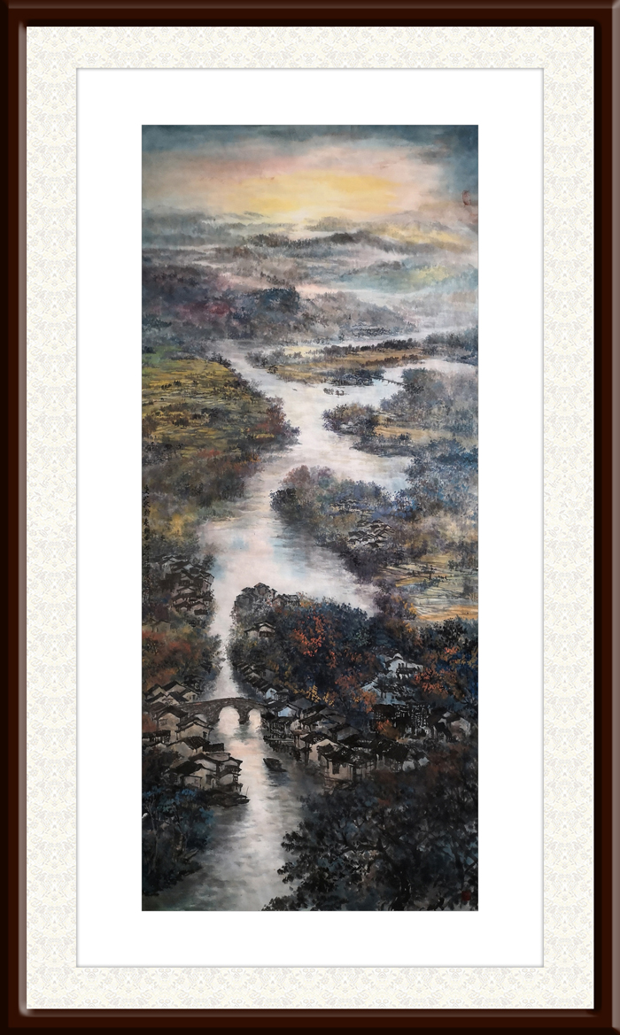 盛絜作品《春山秋韵谱新曲》-尺寸：（80x190）.jpg