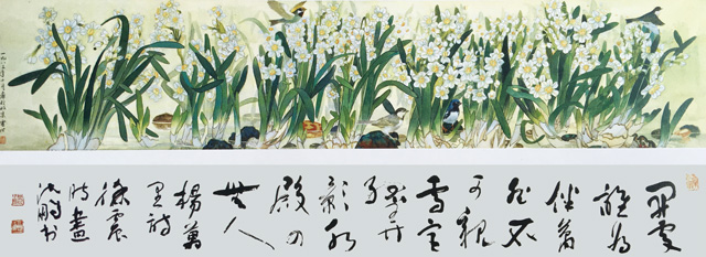 徐震时作品4《凌波仙子》（徐震时画 沈鹏书）1983年 55cm×153cm（全国获奖作品，编入 中国现代美术全集）.jpg