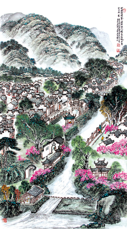 萧辅文作品3《歙南昌溪吴承仕故里》.jpg