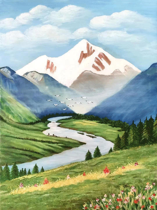 邱禄生作品7--油画《绿水青山》规格：60×80cm--创作时间：2022年冬.png