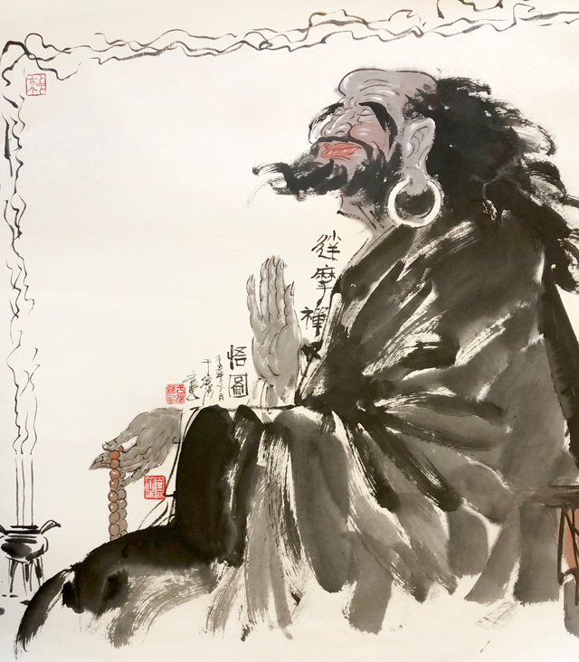 于信强作品5《达摩禪悟图》.jpg