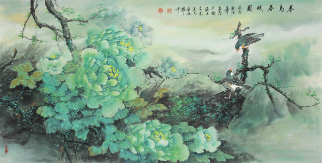 1681715492724995.jpg 李万作品7《眷鸟春赋图》138x68cm-48万.jpg