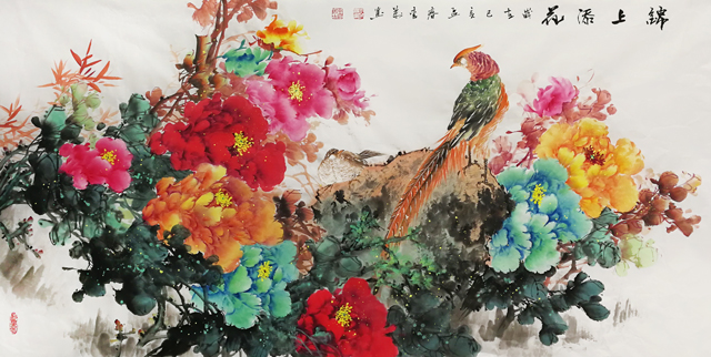 1681715507604237.jpg 李万作品8《锦上添花》138x68cm-24万.jpg