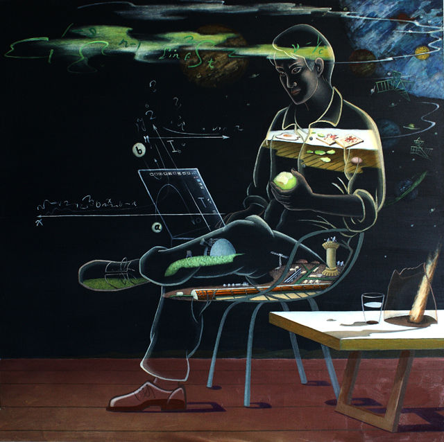 胡新作品3《星-空》--油画--规格：150×150cm--2009年.jpg