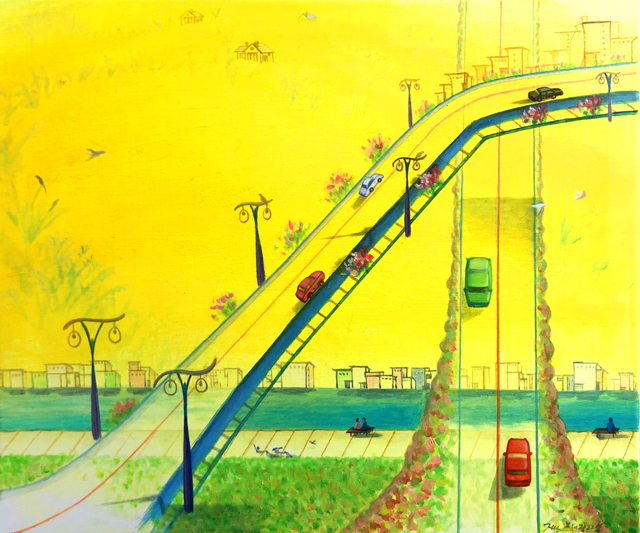 胡新作品4《城市浪漫曲》--油画--规格：50×60cm--2022年.jpg