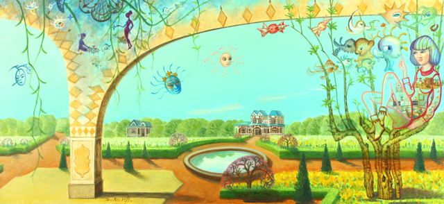 胡新作品10《春之歌-》--油画--规格：50×130cm--2014年.jpg