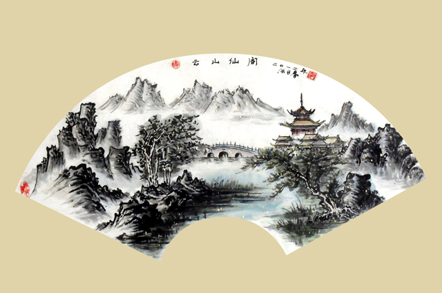 潘长春作品2《云山仙阁》.JPG