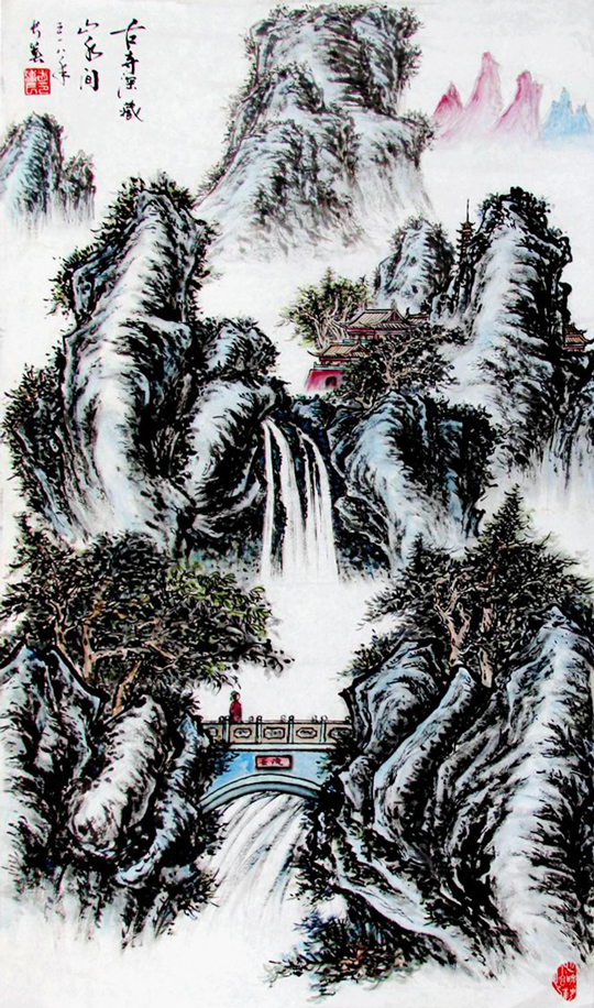 潘长春作品10《古寺深藏山水间》.JPG