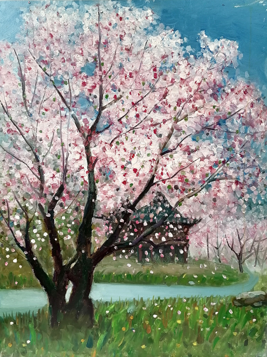 胡勇辉作品5--油画《春色盎然》.jpg