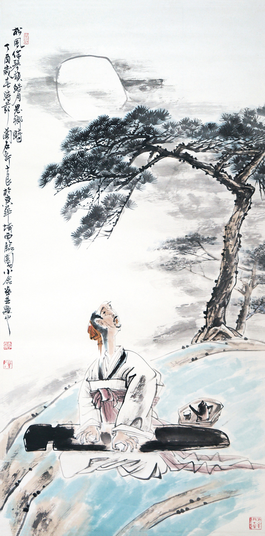 李士良作品《皓月思乡时》６８Ｘ１３６ｃｍ2017.jpg