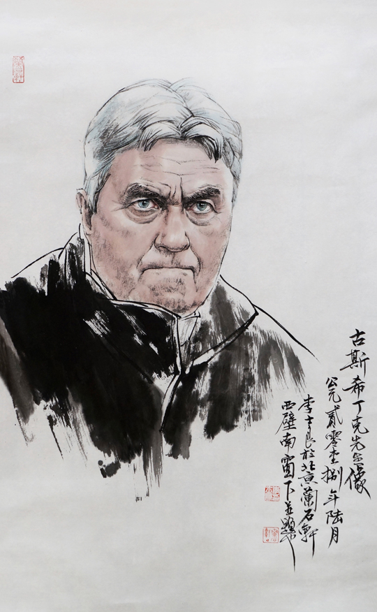李士良作品《足球国际教练古斯希丁克先生肖像》48X70cm2018.jpg