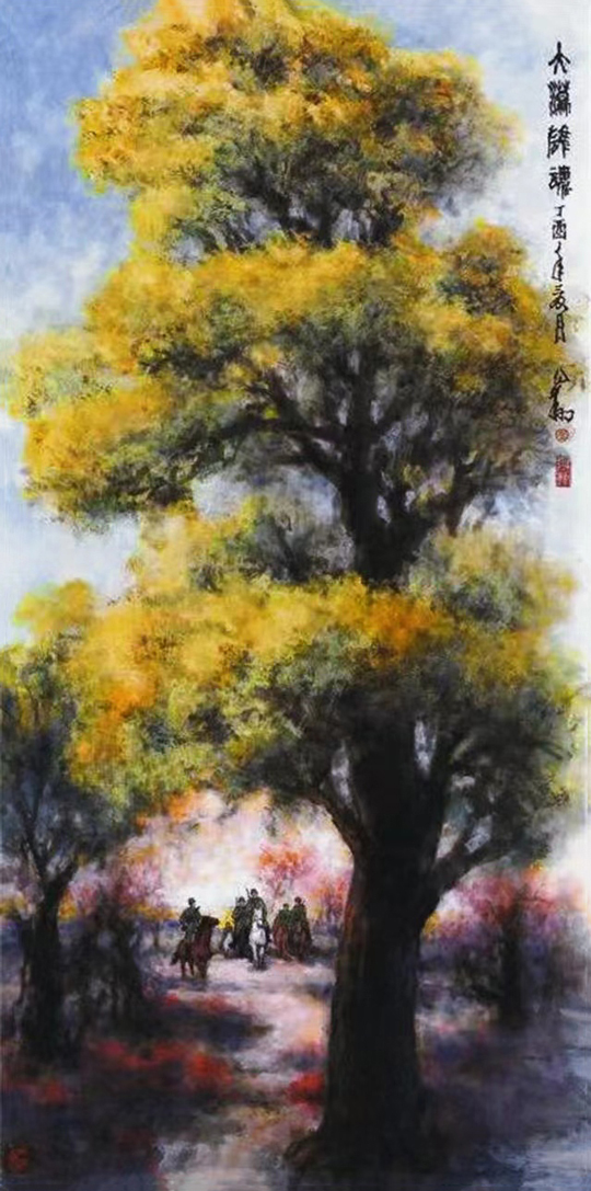 张得翔作品《大漠雄魂》136㎝x68㎝2017年.jpg