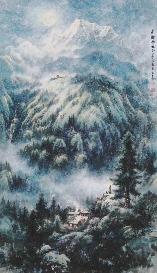 张得翔作品《高楼当此夜》210㎝×120㎝2019年.jpg