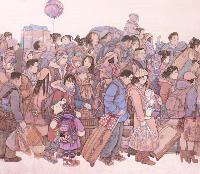丁晓东作品5《幸福的行囊》--190x200cm--2014年.jpg