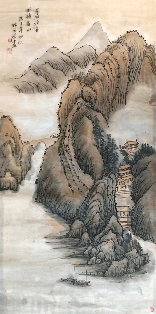 林尤荣作品4《翠湖泊舟--断桥看山》.jpg