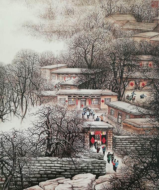 吕程远作品4《春满乾坤福满门》规格：73cmX61cm  1993年.jpg