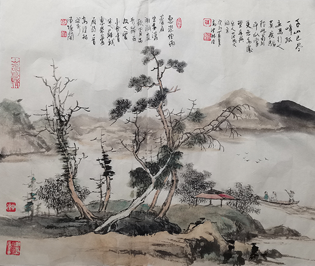 高健林作品《更无高处望东吴》  规格：42×35cm.jpg