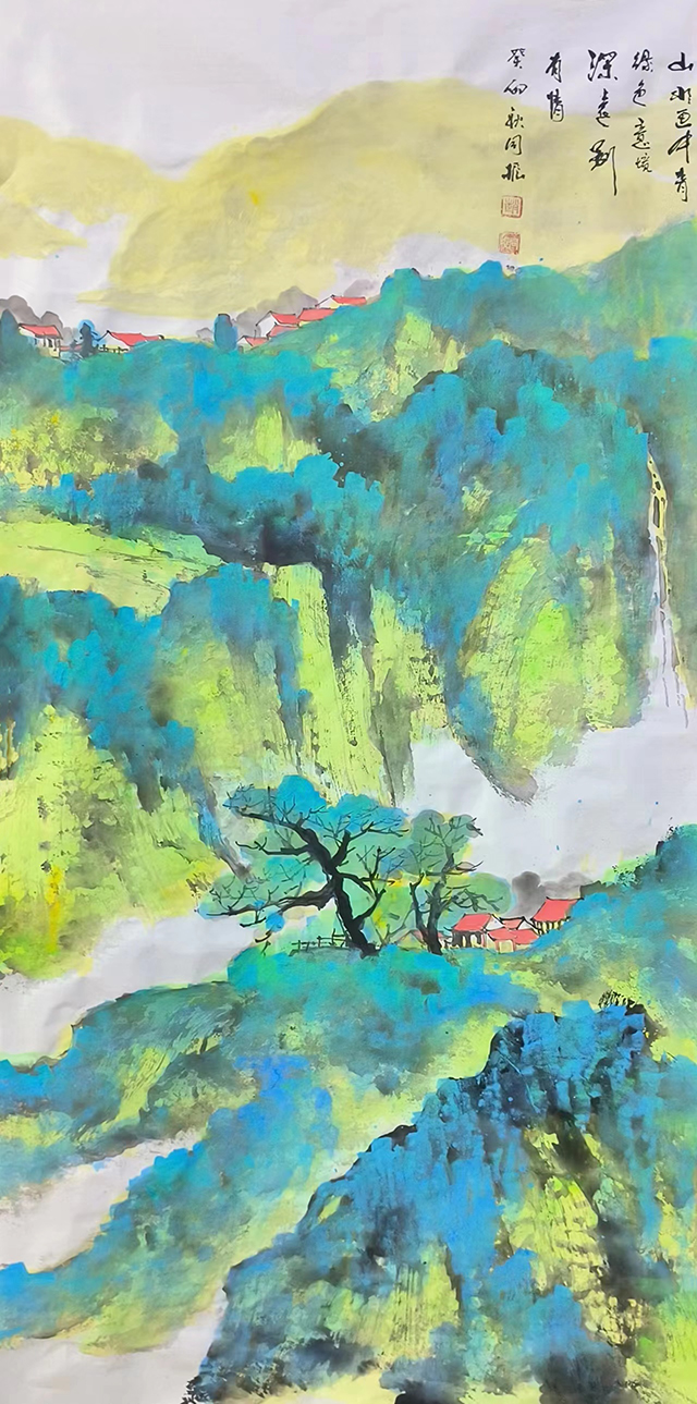赵同振作品1《山水画中青绿色 意境深远别有情》.jpg