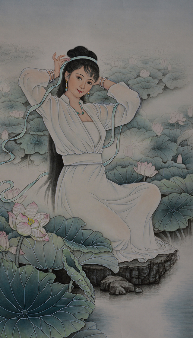 肖耀彩作品4《出水芙蓉》规格：108X63cm.JPG