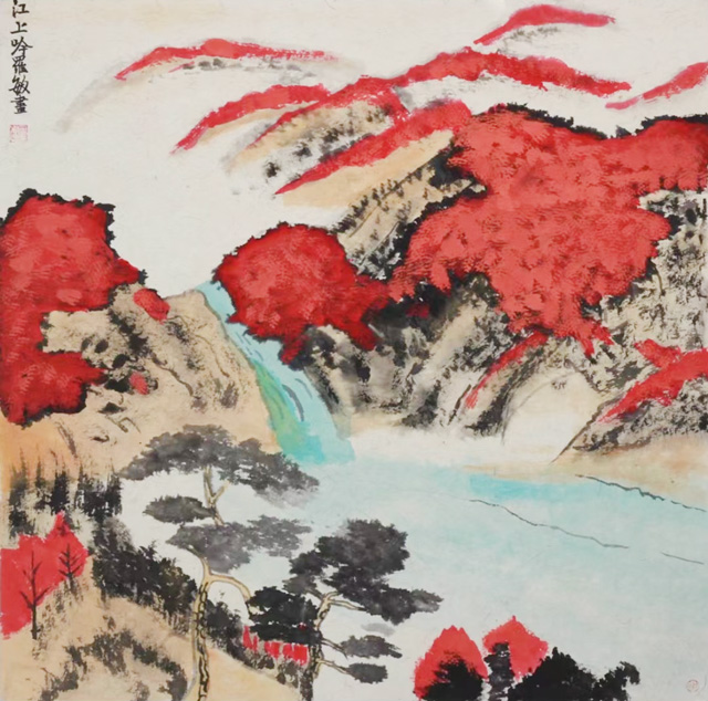 罗敏作品4《江上吟》--规格：50×50cm.jpg