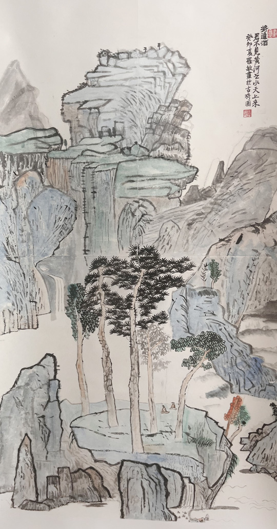 罗敏作品5《将进酒》--规格：69×138cm.jpg