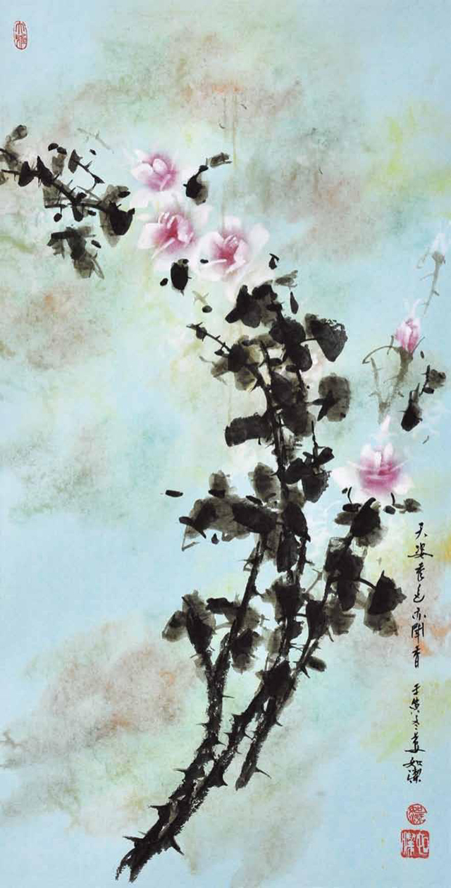 如洁作品3《天姿秀色亦闻香》规格：64cmX33cm  2022年.jpg