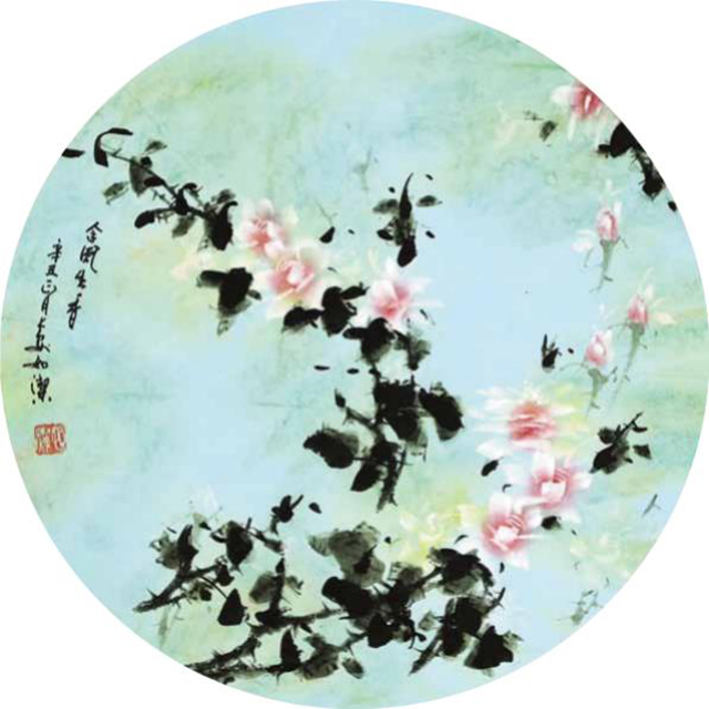 如洁作品5《含风生香》直径47cm  2021年.jpg