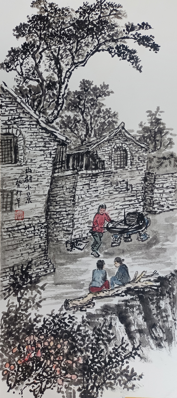 任纪成作品8《山村小景》.jpg