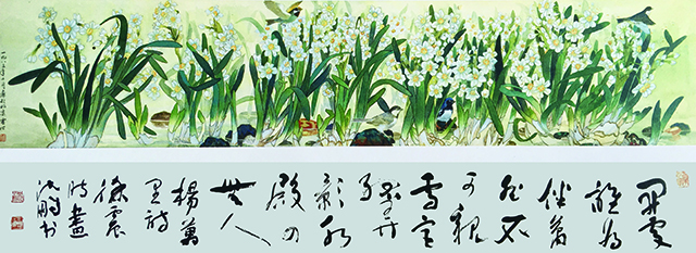 徐震时作品《凌波仙子》（徐震时画 沈鹏书）1983年   55cm×153cm（全国获奖作品，编入  中国现代美术全集）.jpg