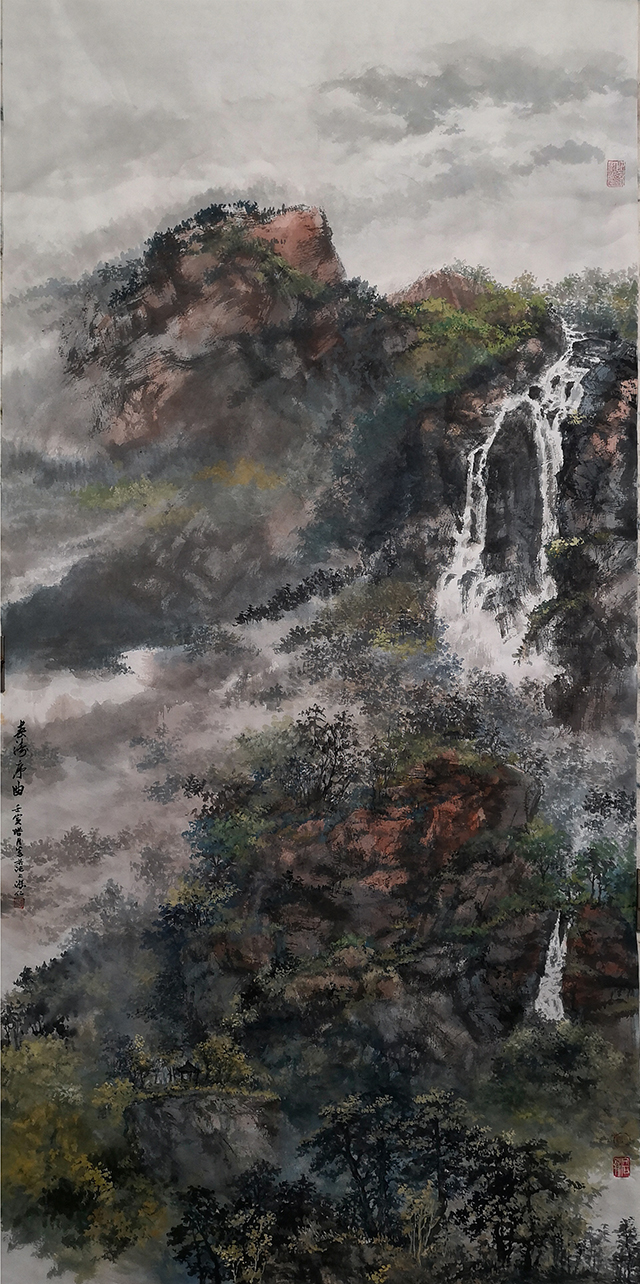 盛絜作品《《春涛序曲》 尺寸：（68×136cm）.jpg