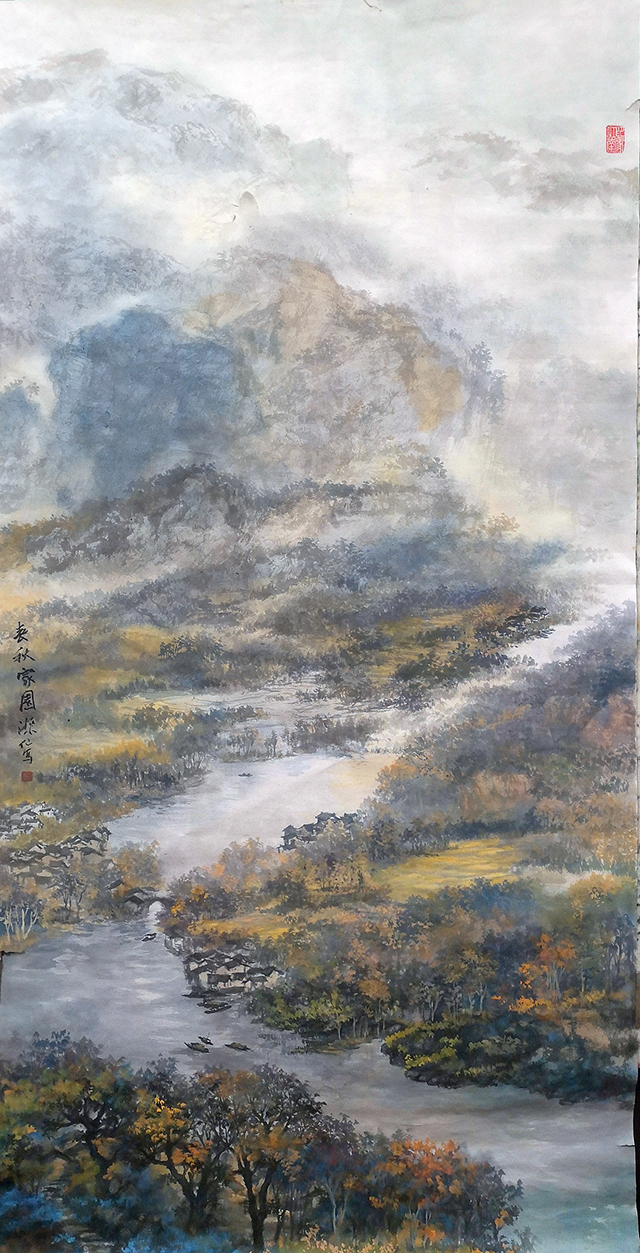 盛絜作品《《家园春秋》尺寸：（67x136）.jpg
