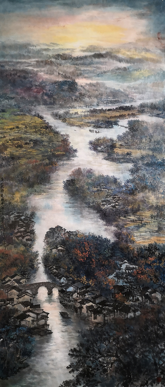 盛絜作品《春山秋韵谱新曲》 尺寸：（80x190）.jpg