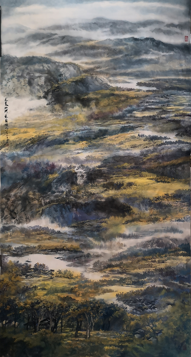 盛絜作品《大美家园》尺寸：（90x180.jpg