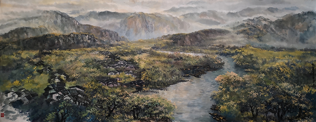 盛絜作品《福闽春晓》尺寸：（210x84）.jpg