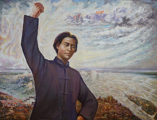 5《秋收起义》秋收时节暮云愁，霹雳一声暴动。130cmx100cm2014年立秋.jpg